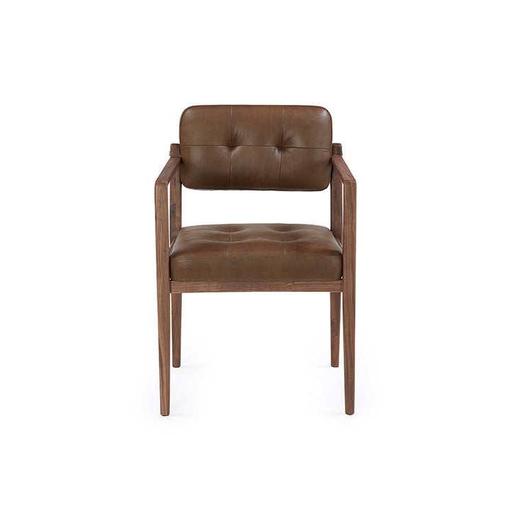 Axel Arm Chair 55*56*82 Leather Solid Nat/Walnut