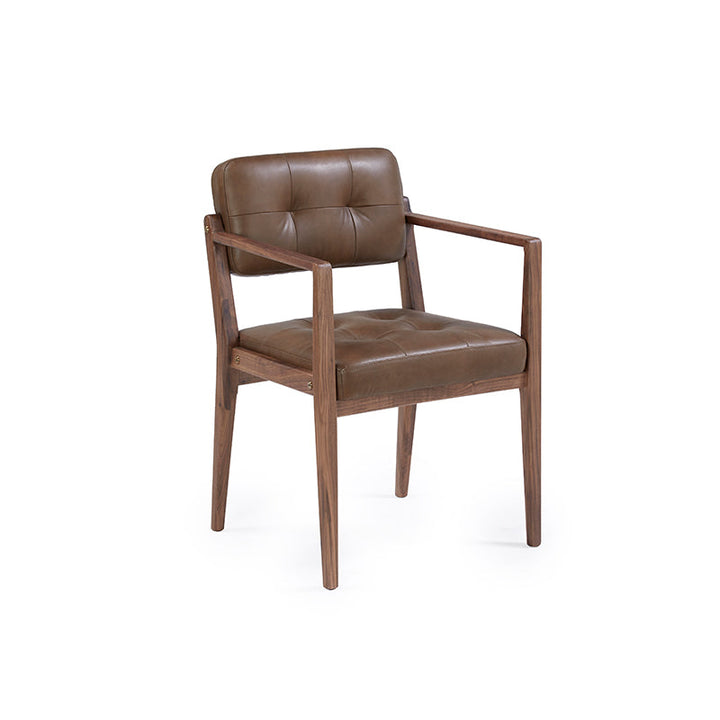 Axel Arm Chair 55*56*82 Leather Solid Nat/Walnut