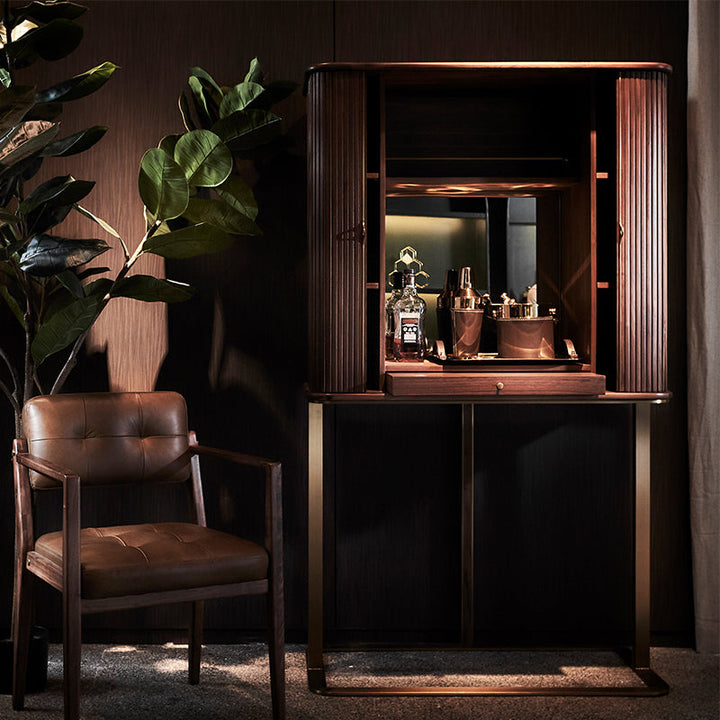 Axel Bar Unit 100*50*170 Solid Nat/Walnut