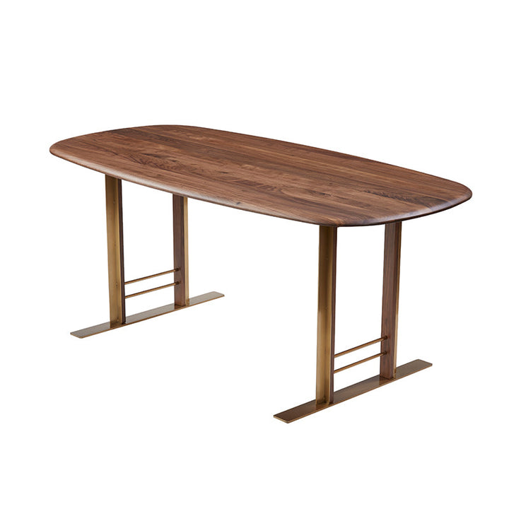 Axel Dining Table 220*100*75 Solid Nat/Walnut
