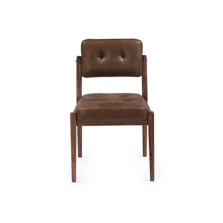 Axel Side Chair 52*56*82 Leather Solid Nat/Walnut