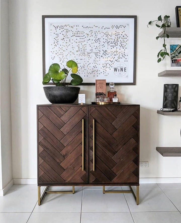 Bruno Wine Cabinet 1.0X0.5X1.0M Tesky Mdf Carb P2