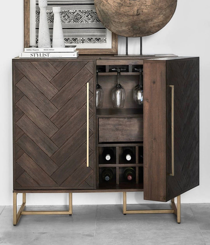 Bruno Wine Cabinet 1.0X0.5X1.0M Tesky Mdf Carb P2