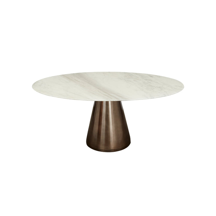 Cone Oval Dining Table 180*100*75 Cm White Marble