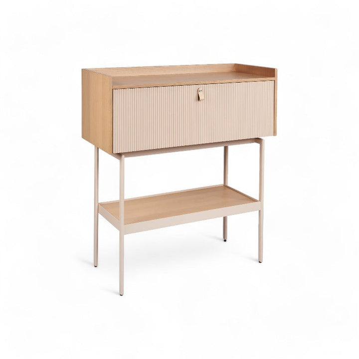 Creme Console Table 100*45*110.4Cm Oak Veneer