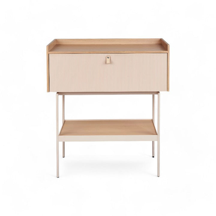 Creme Console Table 100*45*110.4Cm Oak Veneer