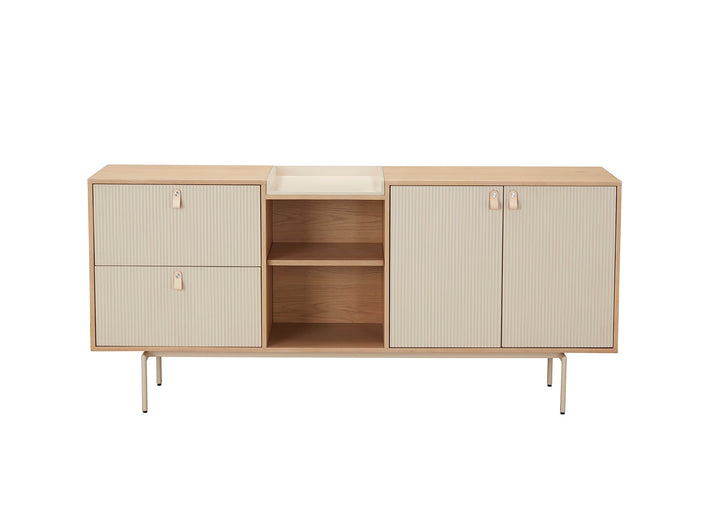 Creme Sideboard 180*45*81Cm Oak Veneer