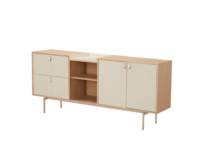 Creme Sideboard 180*45*81Cm Oak Veneer