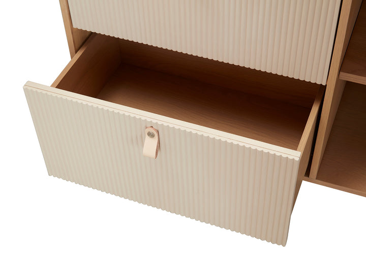 Creme Sideboard 180*45*81Cm Oak Veneer