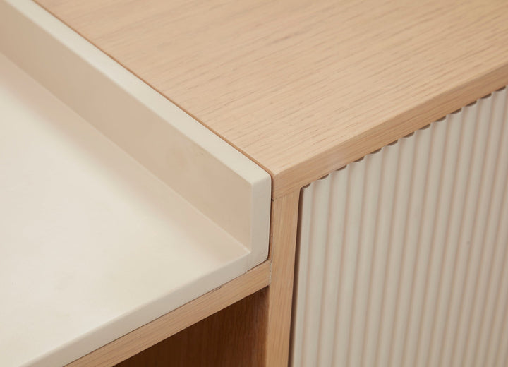 Creme Sideboard 180*45*81Cm Oak Veneer