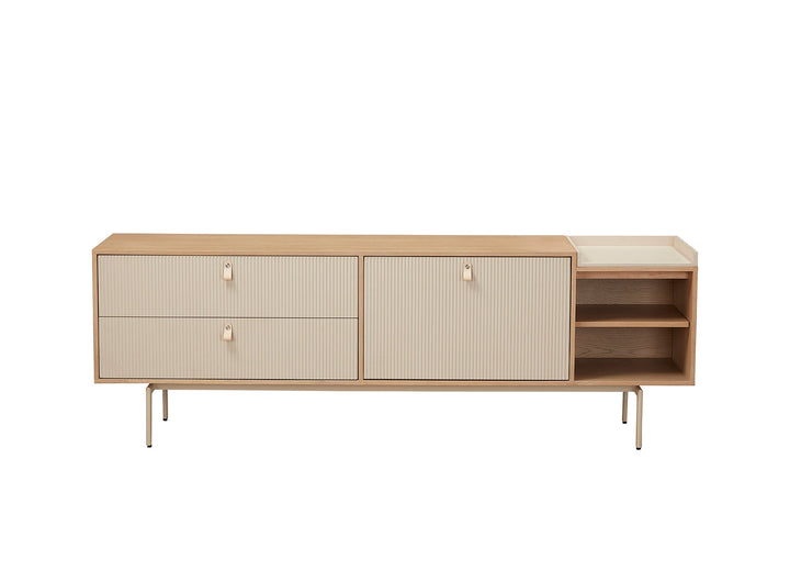 Creme Tv Unit 200*45*67Cm Oak Veneer