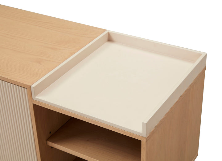 Creme Tv Unit 200*45*67Cm Oak Veneer