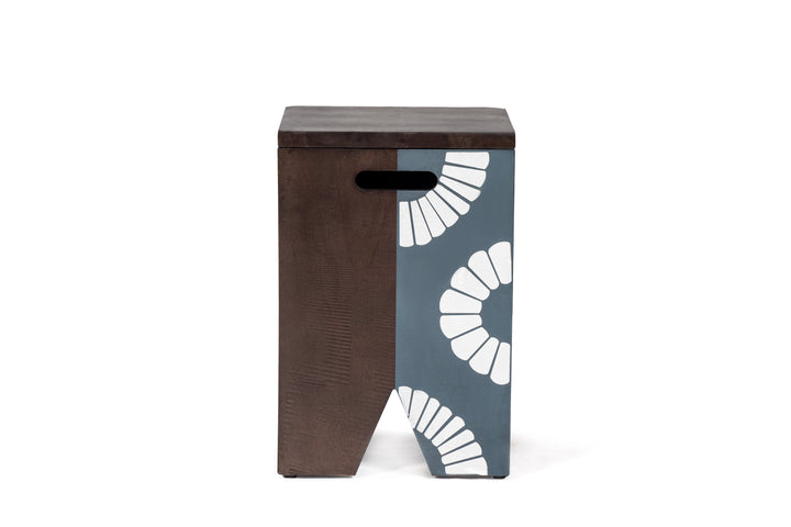 Dewey Storage Stool Shibori Blue L30*W30*H45 Cm