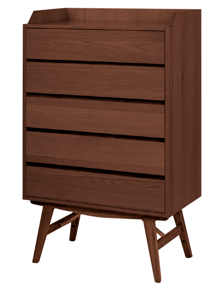 Dual Tone 5 Drawer Chest 0.7M Walnut Nm11