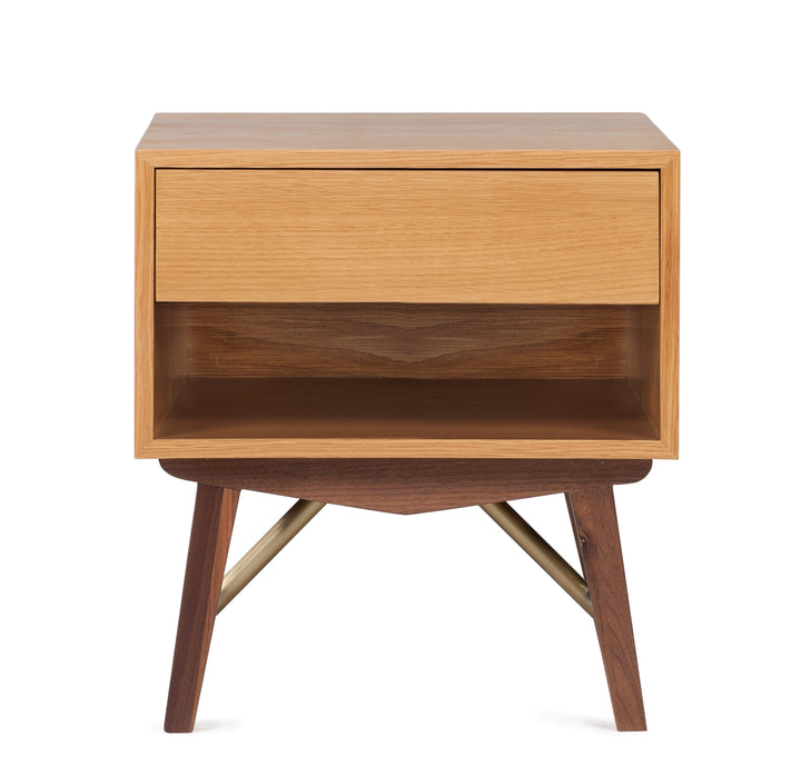 Dual Tone Night Stand 0.4M N/Oak & Walnut