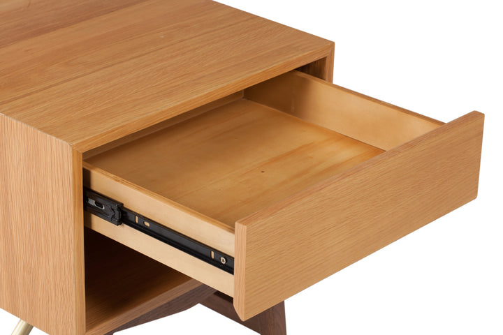 Dual Tone Night Stand 0.4M N/Oak & Walnut