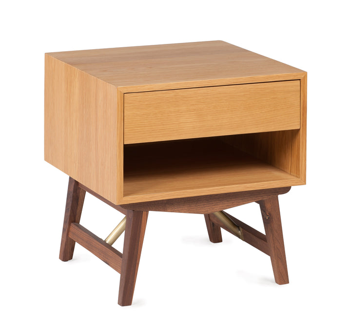 Dual Tone Night Stand 0.4M N/Oak & Walnut