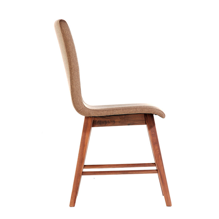 Dual Tone Side Chair Fabric Solid Walnut Legs