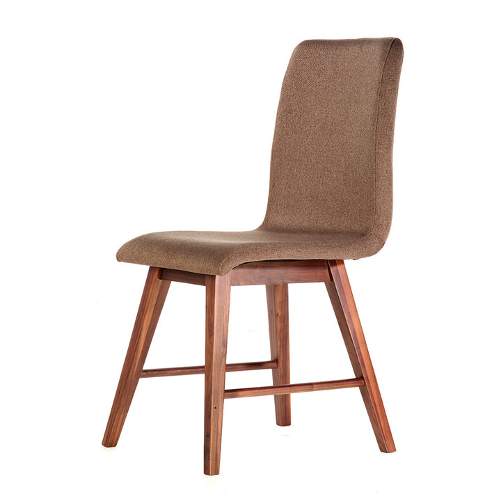 Dual Tone Side Chair Fabric Solid Walnut Legs