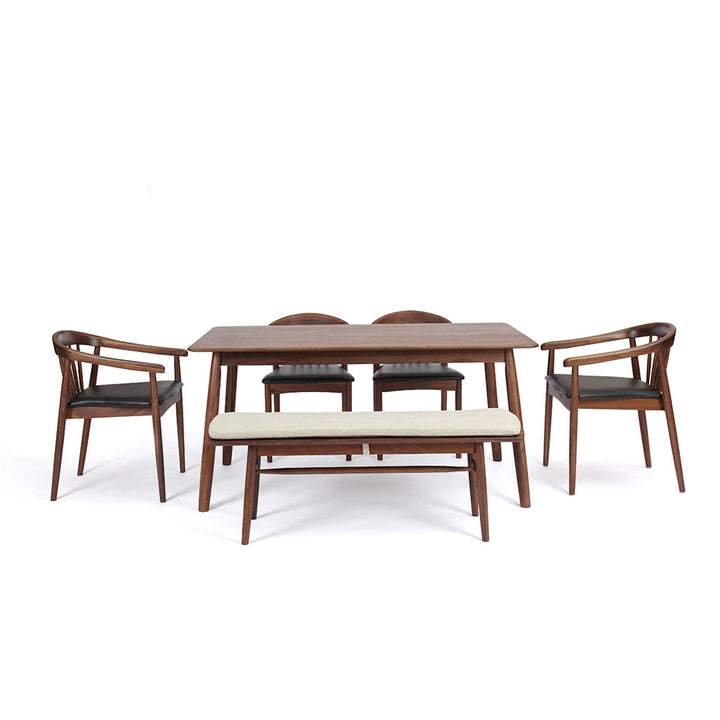 Kendra Dining Table 150*80*75 Solid Nat/Walnut