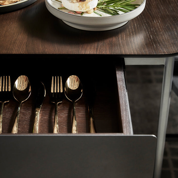 Linate Ext Table 160(260)*90*75 Nat Oak/Smoke