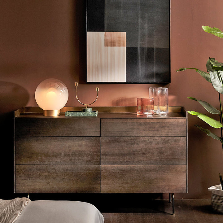 Linate 6 Drawer Dresser 150*45*90 Nat Oak/Smoke