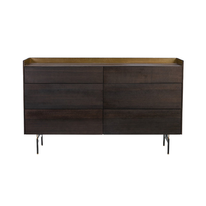 Linate 6 Drawer Dresser 150*45*90 Nat Oak/Smoke