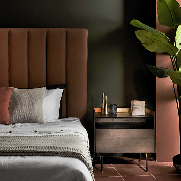 Linate Nightstand 60*45*60 Nat Oak/Smoke Veneer