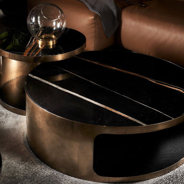 Omni Round Coffee Table Dia 100*33Cm Black Marble