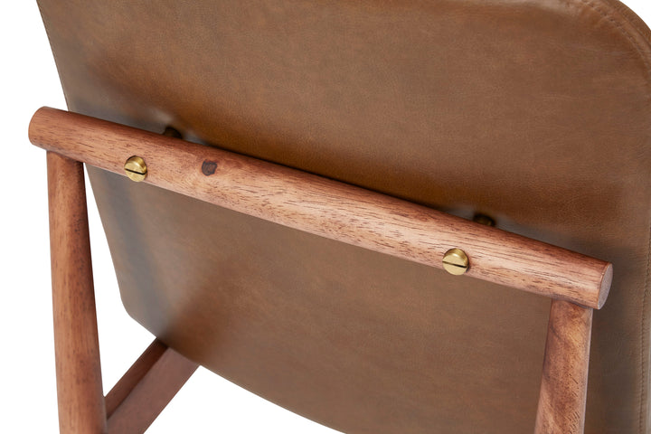 Scotch Side Chair 47*59*84 Leather Walnut Satin