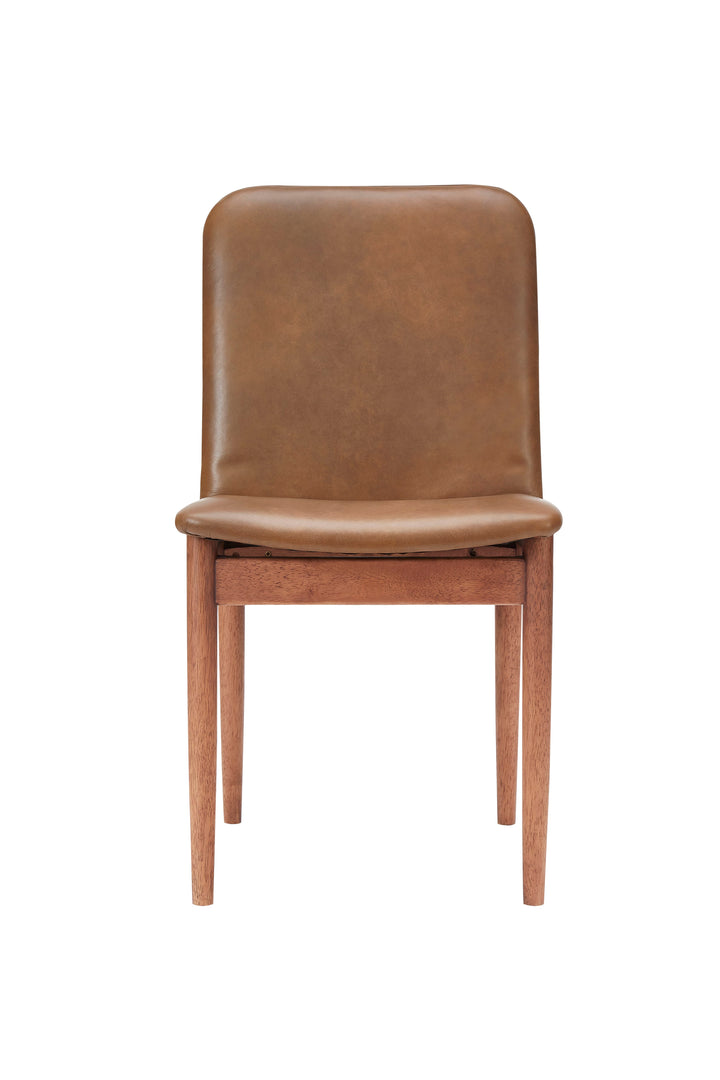 Scotch Side Chair 47*59*84 Leather Walnut Satin