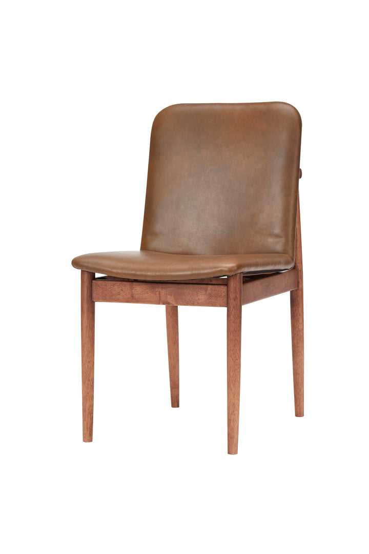 Scotch Side Chair 47*59*84 Leather Walnut Satin
