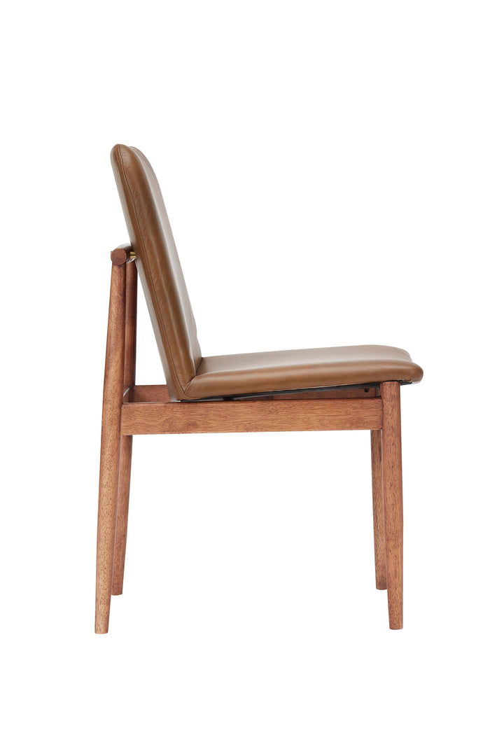 Scotch Side Chair 47*59*84 Leather Walnut Satin