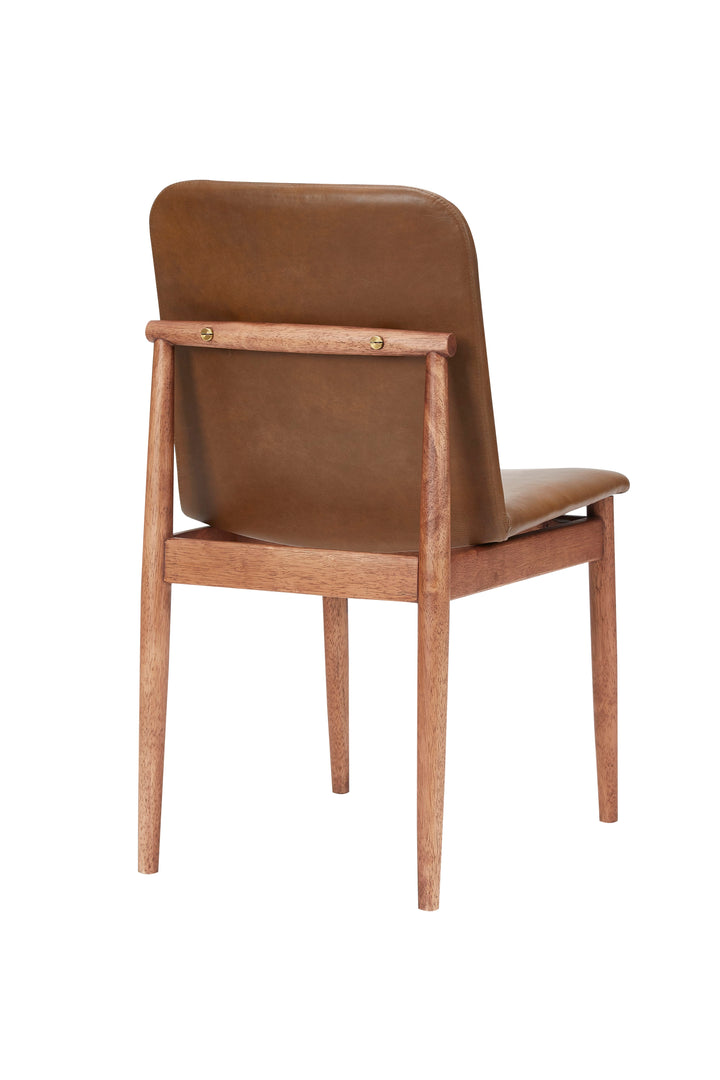 Scotch Side Chair 47*59*84 Leather Walnut Satin