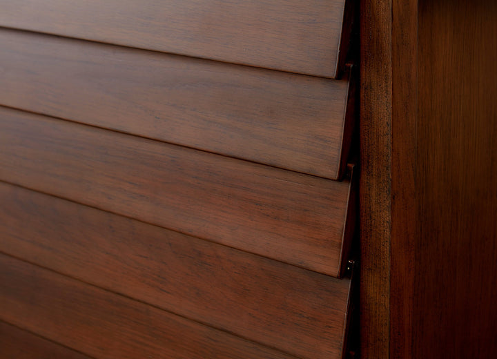 Shutter Bookshelf 125*39*210 Nat/Walnut