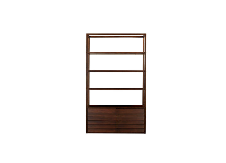 Shutter Bookshelf 125*39*210 Nat/Walnut