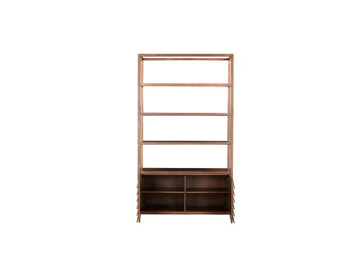 Shutter Bookshelf 125*39*210 Nat/Walnut