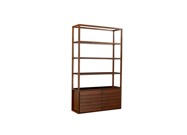 Shutter Bookshelf 125*39*210 Nat/Walnut