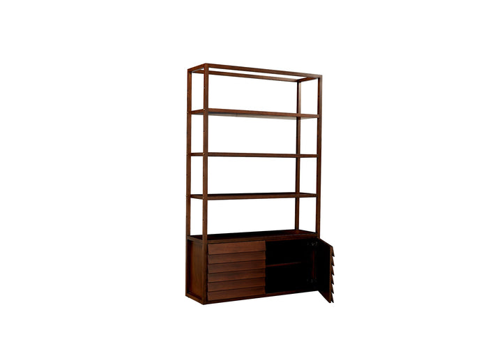 Shutter Bookshelf 125*39*210 Nat/Walnut