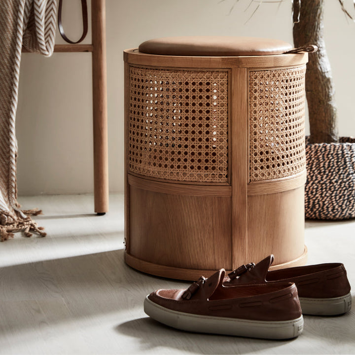 Siena Storage Stool Dia38*45 Cm Matte Oak/L123