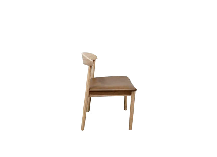 Tilt Side Chair 53.5*46.5*75Cm Oak Leather L117