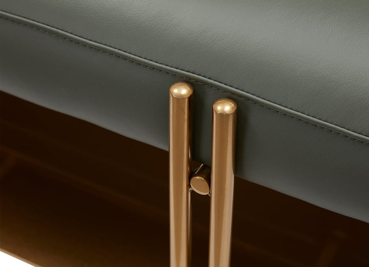 Tuscan Bench 160*35*45 Cm Brass/Nappa 5901 Olive