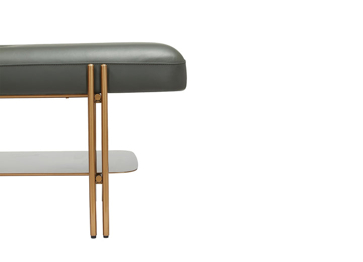 Tuscan Bench 160*35*45 Cm Brass/Nappa 5901 Olive