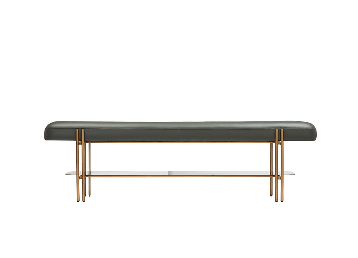 Tuscan Bench 160*35*45 Cm Brass/Nappa 5901 Olive