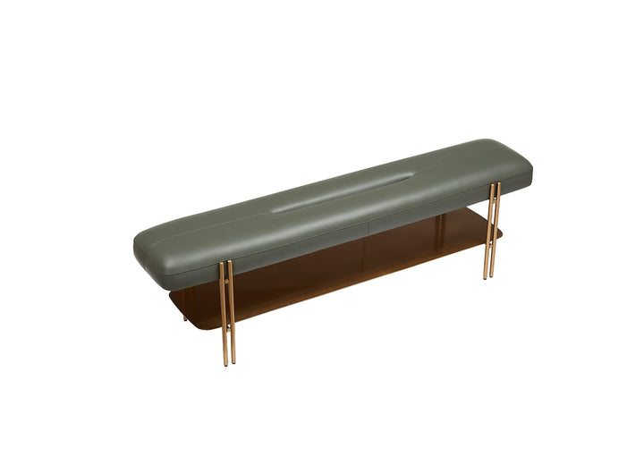 Tuscan Bench 160*35*45 Cm Brass/Nappa 5901 Olive