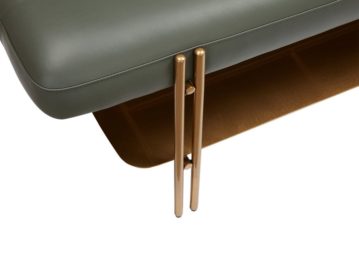 Tuscan Bench 160*35*45 Cm Brass/Nappa 5901 Olive