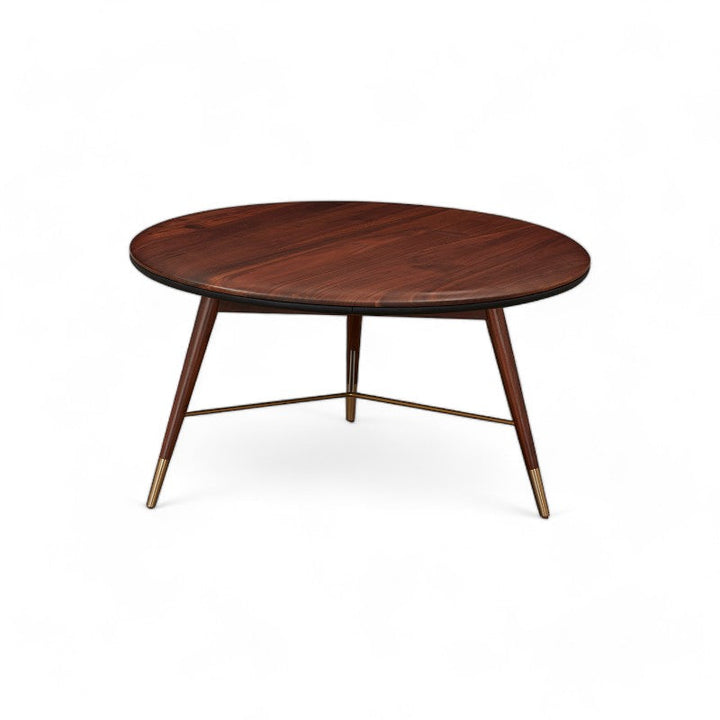 Volta Coffee Table Dia 75*40Cm Solid Walnut Top