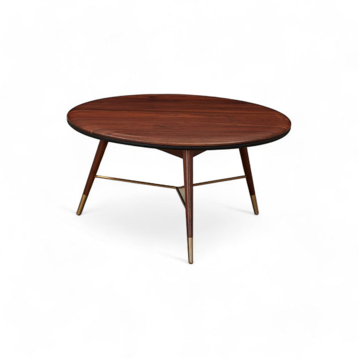 Volta Coffee Table Dia 75*40Cm Solid Walnut Top