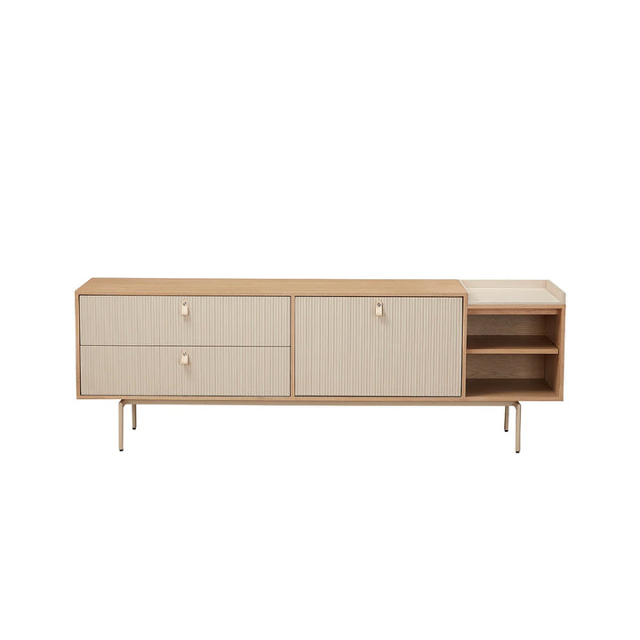 Creme Tv Unit 200*45*67Cm Oak Veneer