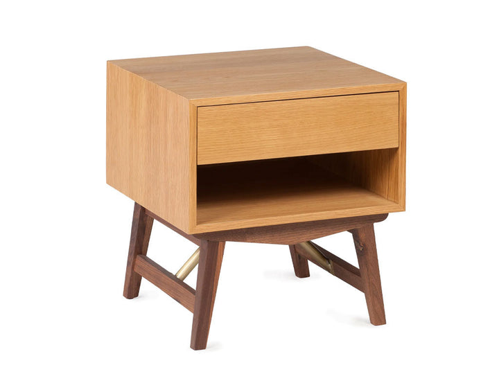 Dual Tone Night Stand 0.4M N/Oak & Walnut